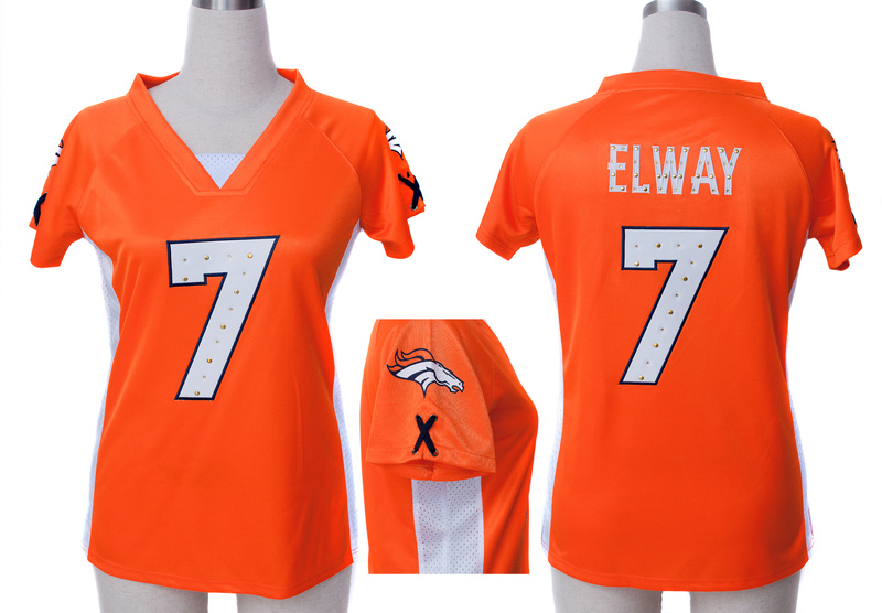 Nike Broncos 7 Elway Orange Women Draft Him II Top Jerseys
