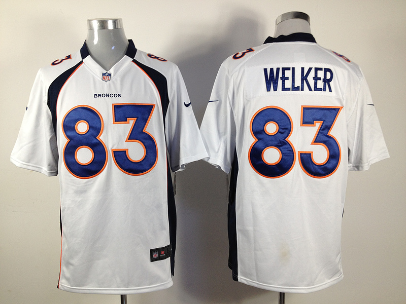 Nike Broncos 83 Welker White Game Jerseys