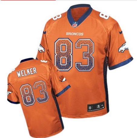 Nike Broncos 83 Wes Welker Orange Elite Drift Jersey
