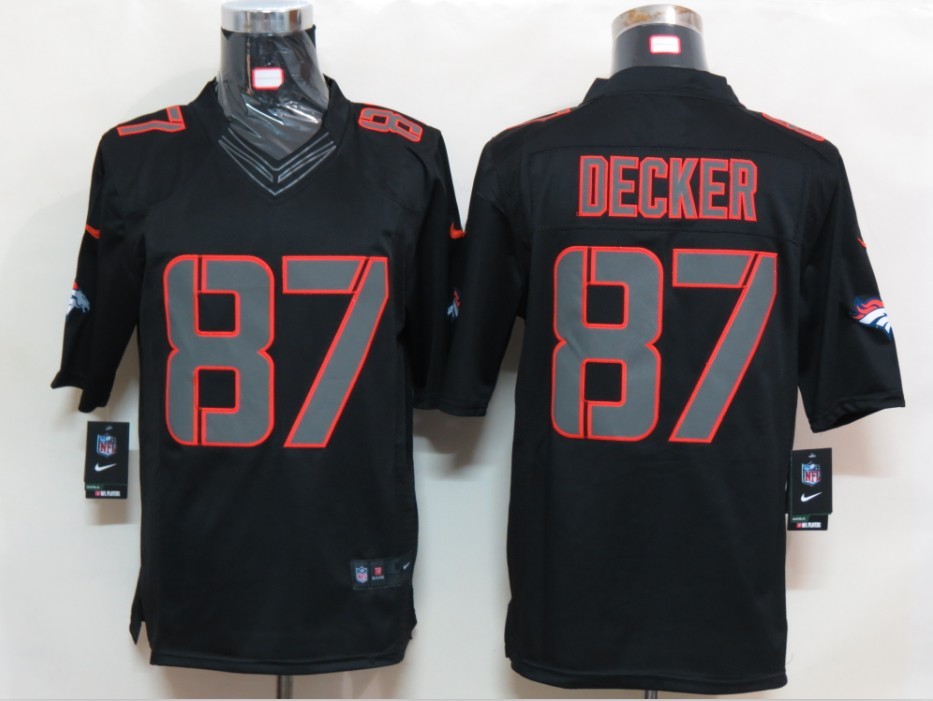 Nike Broncos 87 Decker Black Impact Limited Jerseys