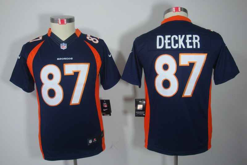 Nike Broncos 87 Decker Blue Kids Limited Jerseys