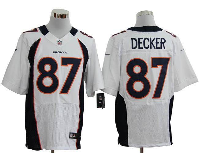Nike Broncos 87 Decker White Elite Jerseys