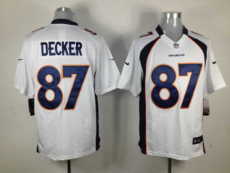 Nike Broncos 87 Decker White Limited Jerseys