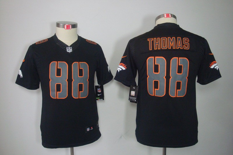 Nike Broncos 88 Thomas Black Impact Kids Limited Jerseys