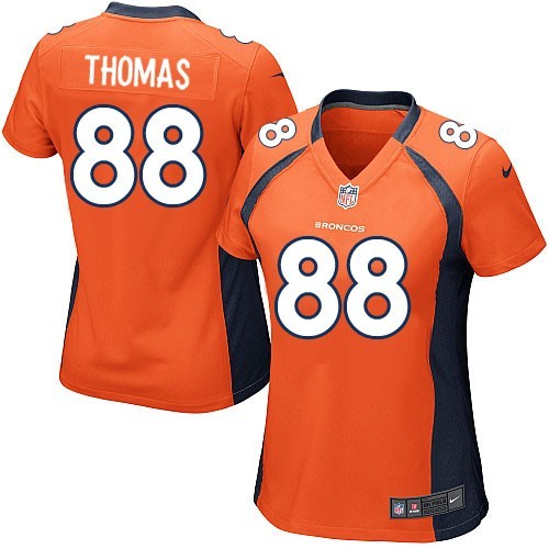 Nike Broncos 88 Thomas Orange women Jerseys