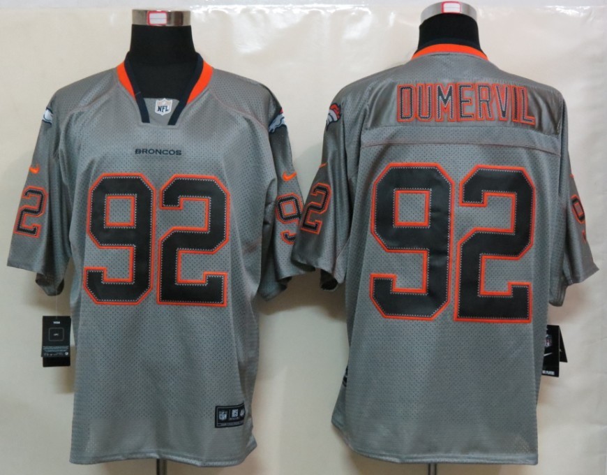 Nike Broncos 92 Dumervil Lights Out Grey Elite Jerseys