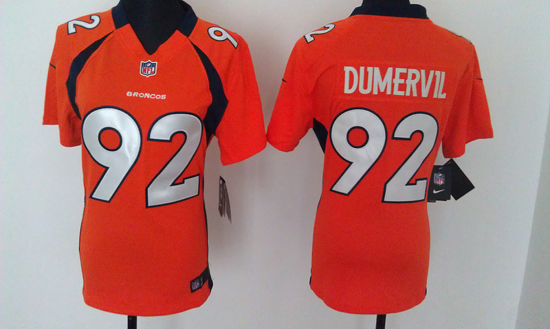 Nike Broncos 92 Dumervil Orange Game Women Jerseys