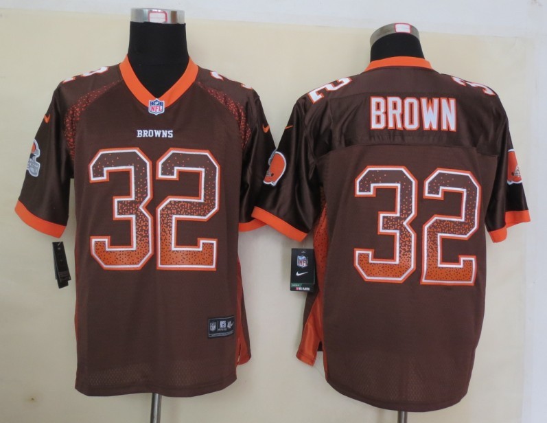 Nike Browns 32 Brown Brown Elite Drift Jersey