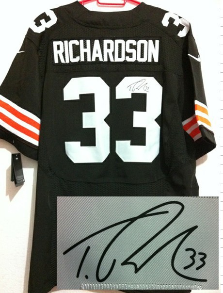 Nike Browns 33 Richardson Brown Signature Edition Jerseys
