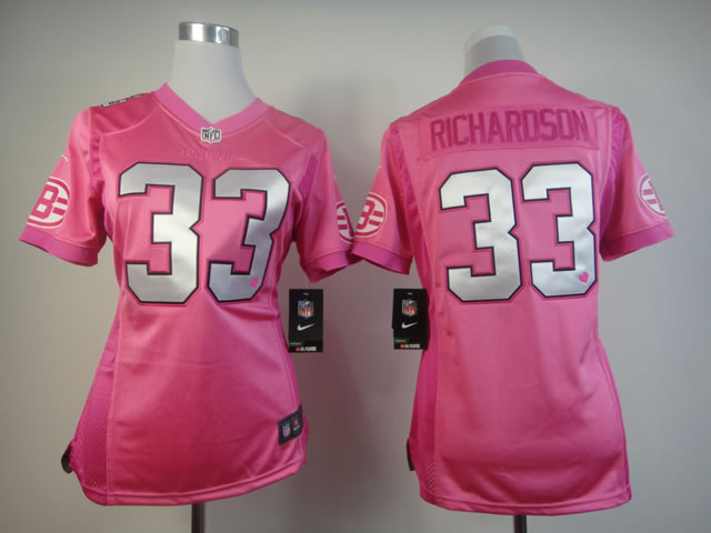 Nike Browns 33 Richardson Pink Love's Women Jerseys