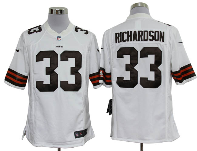 Nike Browns 33 Richardson white Game Jerseys