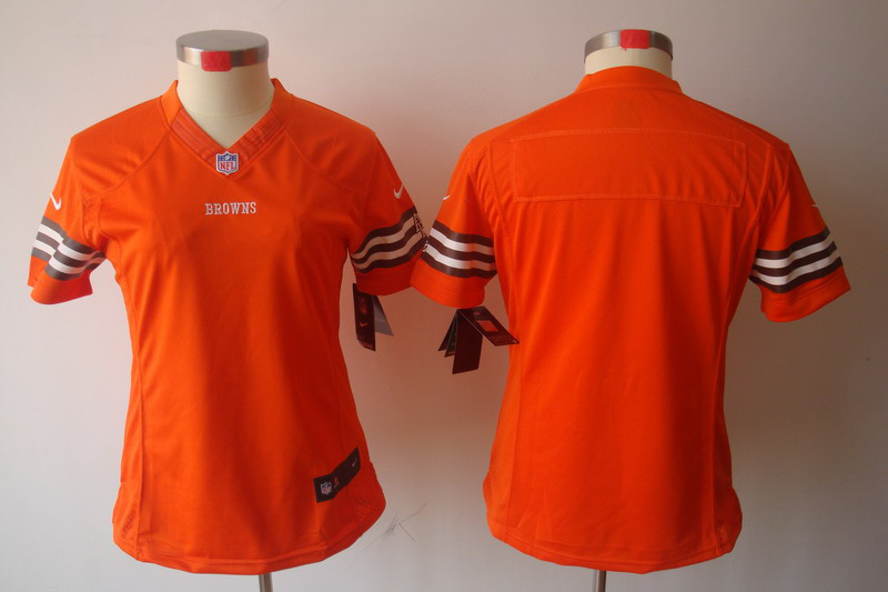 Nike Browns Blank Orange Women Limited Jerseys