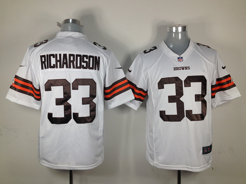 Nike Browns RICHARDSON 33 White Game Jerseys