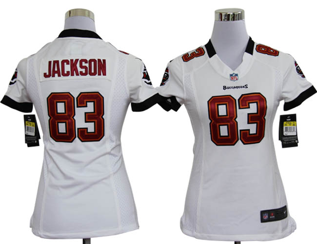 Nike Buccaneers 83 JACKSON White Women Game Jerseys