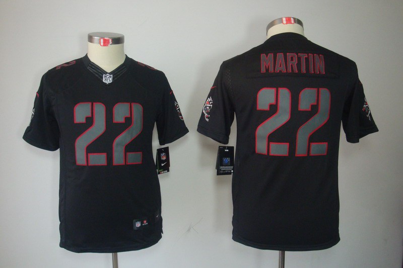 Nike Buccaneers 22 Martin Black Impact Kids Limited Jerseys