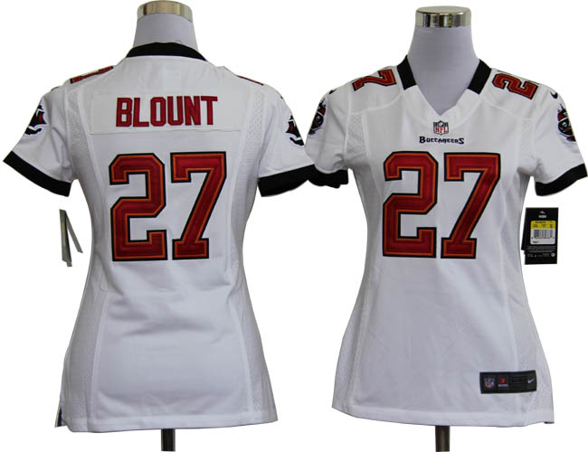 Nike Buccaneers 27 BLOUNT White Women Game Jerseys