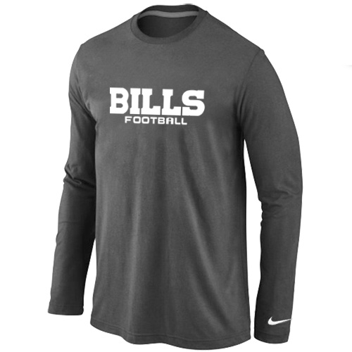 Nike Buffalo Bills Authentic font Long Sleeve T-Shirt D.Grey