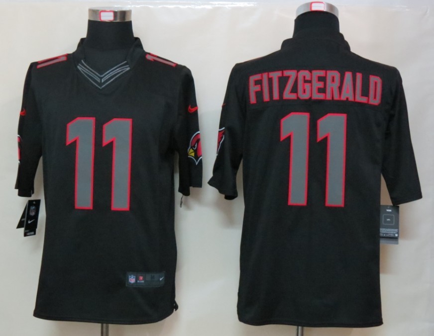 Nike Cardinals 11 Fitzgerald Black Impact Limited Jerseys