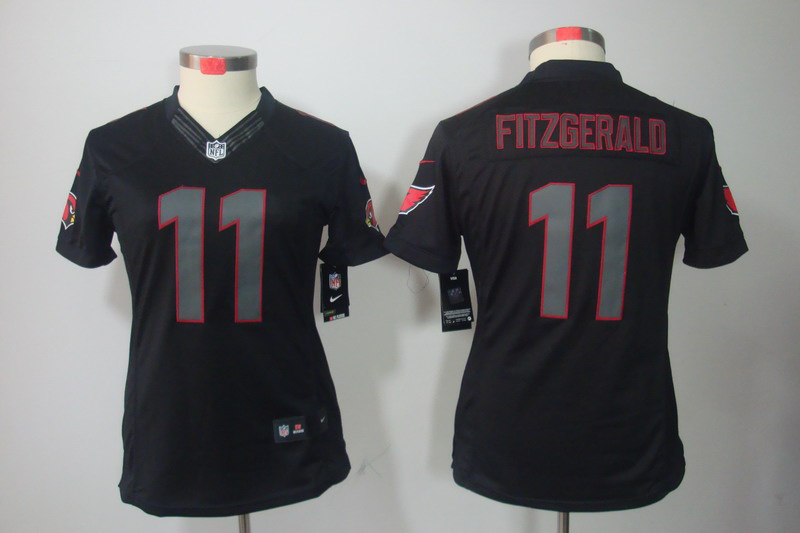 Nike Cardinals 11 Fitzgerald Black Impact Women Limited Jersey