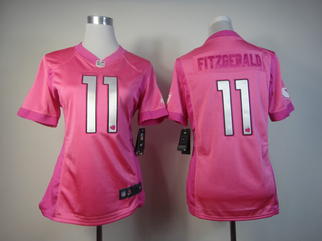 Nike Cardinals 11 Fitzgerald Pink Love's Women Jerseys