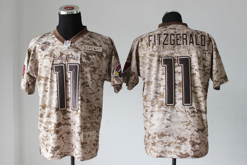 Nike Cardinals 11 Fitzgerald US Marine Corps Camo Elite Jerseys