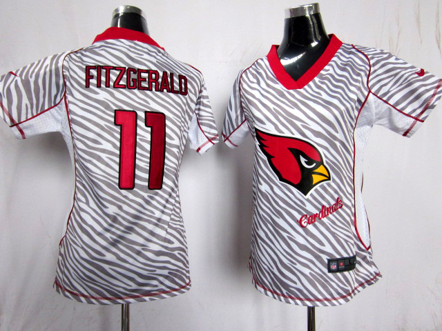 Nike Cardinals 11 Fitzgerald Women Zebra Jerseys