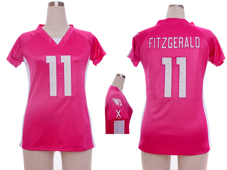 Nike Cardinals 11 Larry Fitzgerald Pink Women Draft Him II Top Jerseys