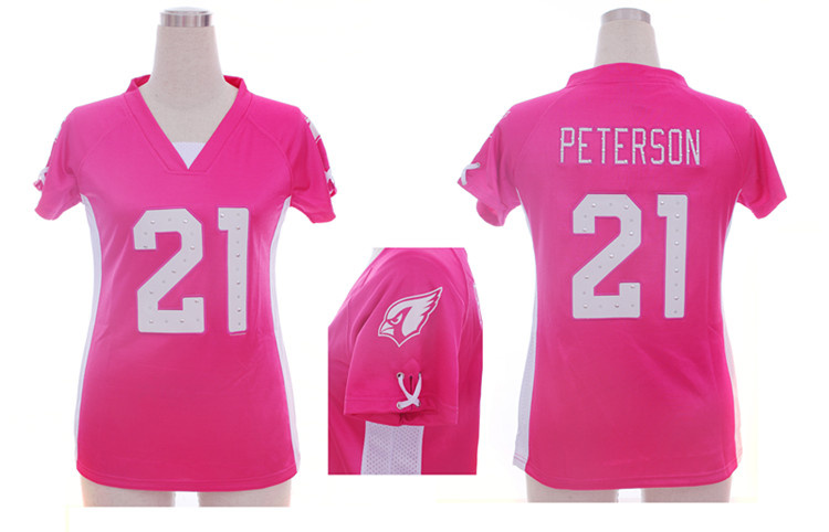 Nike Cardinals 21 Peterson Pink Women Draft Him II Top Jerseys