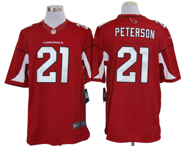 Nike Cardinals 21 Peterson Red Limited Jerseys