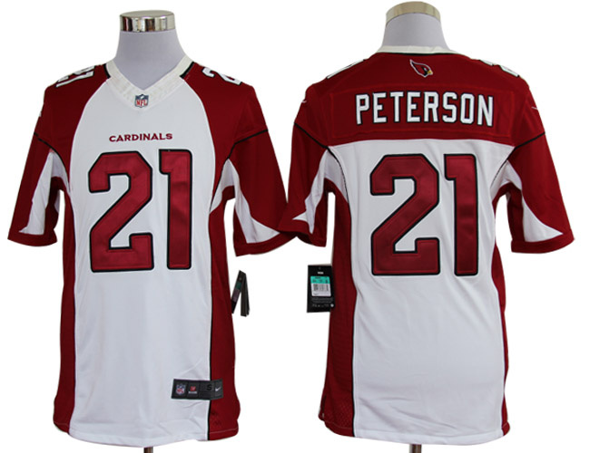 Nike Cardinals 21 Peterson White Limited Jerseys