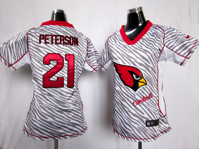 Nike Cardinals 21 Peterson Women Zebra Jerseys - Click Image to Close