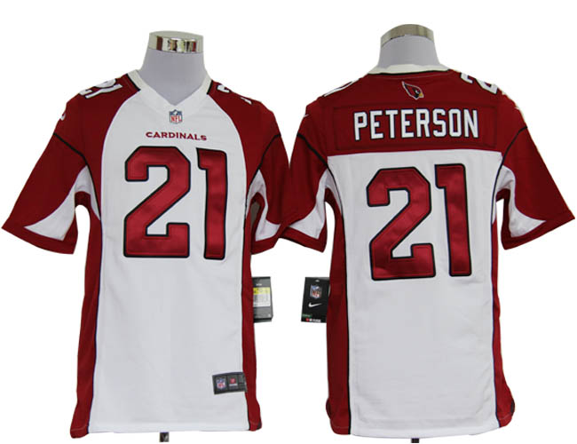 Nike Cardinals 21 Peterson white Game Jerseys