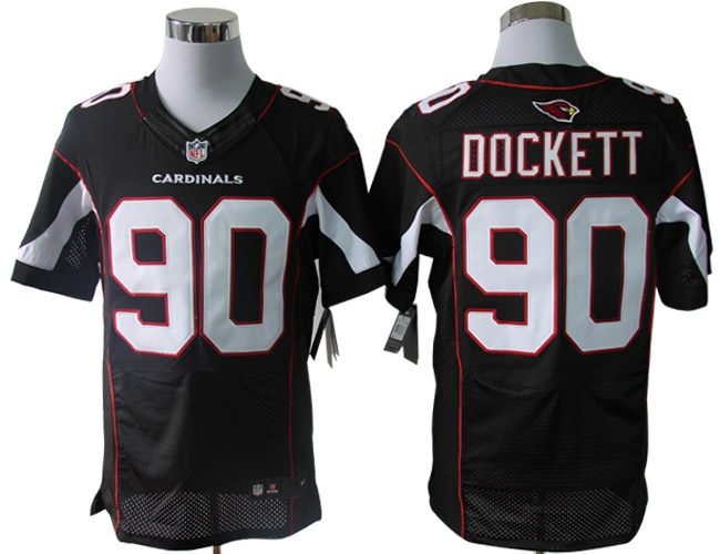 Nike Cardinals 90 Dockett Black Elite Jerseys