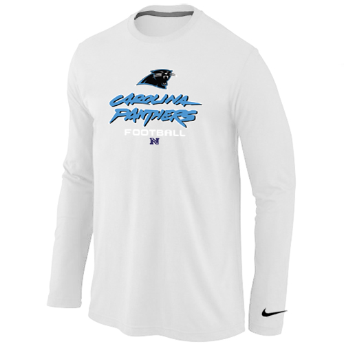 Nike Carolina Panthers Critical Victory Long Sleeve T-Shirt White - Click Image to Close