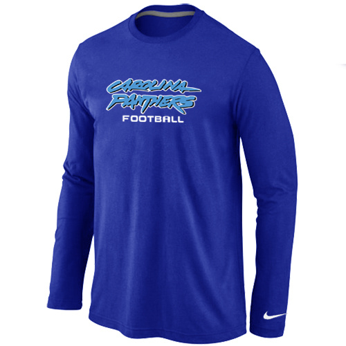 Nike Carolina Panthers Authentic font Long Sleeve T-Shirt blue