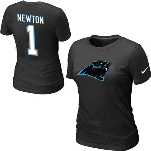 Nike Carolina Panthers Cam Newton Name & Number Women's T-Shirt Black