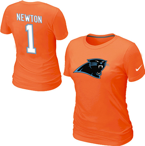 Nike Carolina Panthers Cam Newton Name & Number Women's T-Shirt Orange