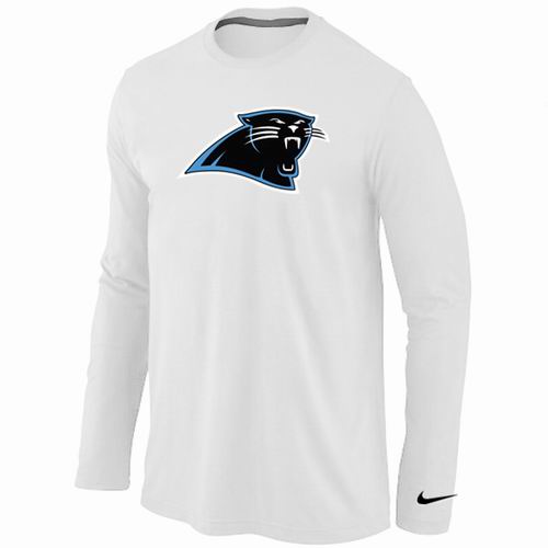Nike Carolina Panthers Logo Long Sleeve T-Shirt WHITE Nike Carolina Panthers Logo Long Sleeve T-Shirt WHITE