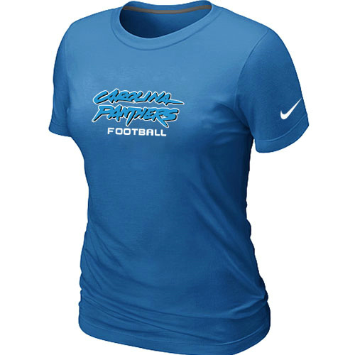Nike Carolina Panthers Sideline Legend Authentic Font Women's T-Shirt L.Blue - Click Image to Close