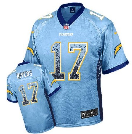 Nike Chargers 17 Philip Rivers Blue Elite Drift Jersey