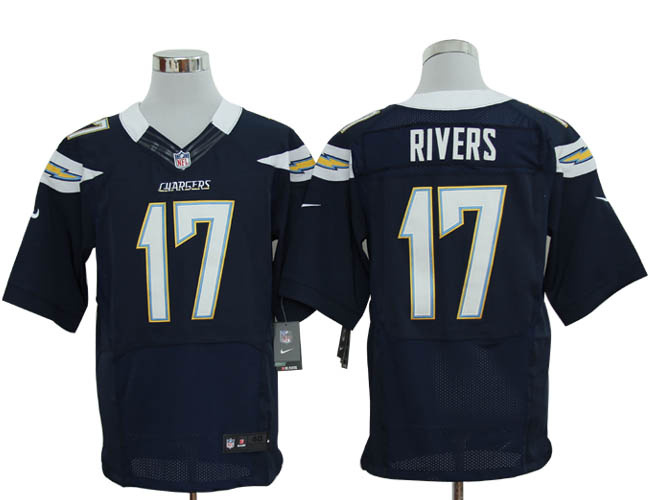 Nike Chargers 17 Rivers Dark Blue Elite Jersey