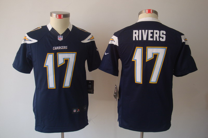 Nike Chargers 17 Rivers Dark Blue Kids Limited Jerseys