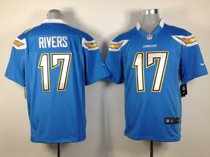 Nike Chargers 17 Rivers Sky Blue Game Jerseys
