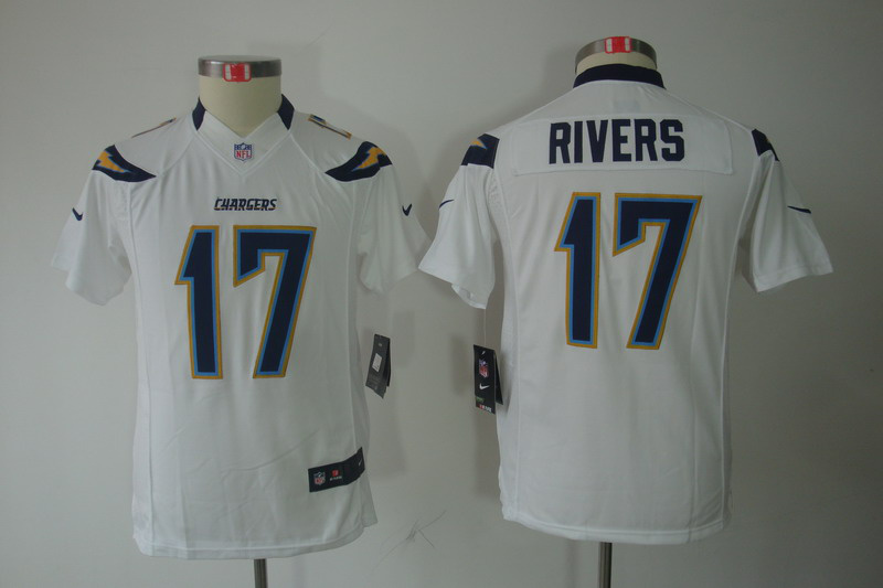 Nike Chargers 17 Rivers White Kids Limited Jerseys