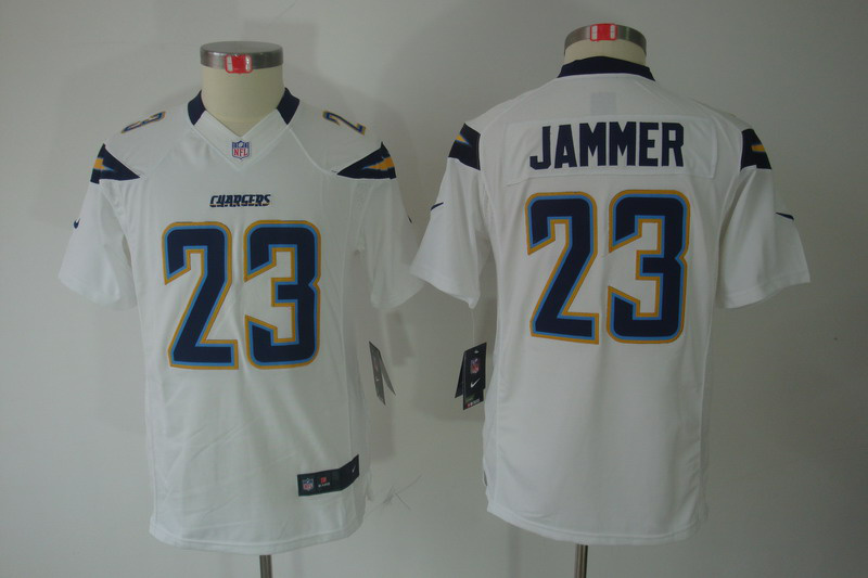 Nike Chargers 23 Jammer White Kids Limited Jerseys - Click Image to Close