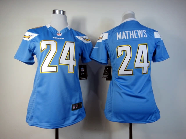 Nike Chargers 24 Mathews Baby Blue Women Game Jerseys Nike Chargers 24 Mathews Baby Blue Women Game Jerseys
