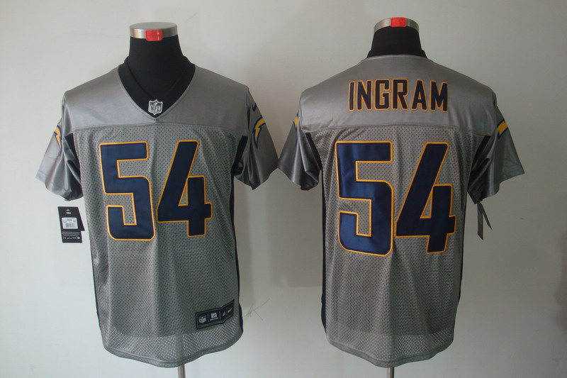 Nike Chargers 54 Ingram Grey Elite Jersey - Click Image to Close