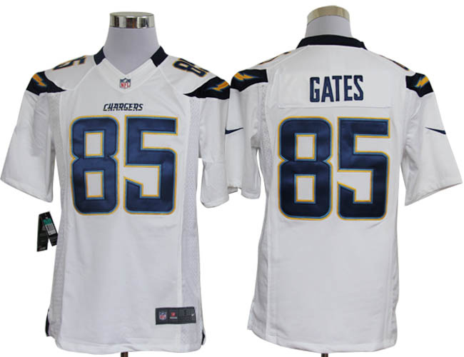 Nike Chargers 85 Gates White Limited Jerseys