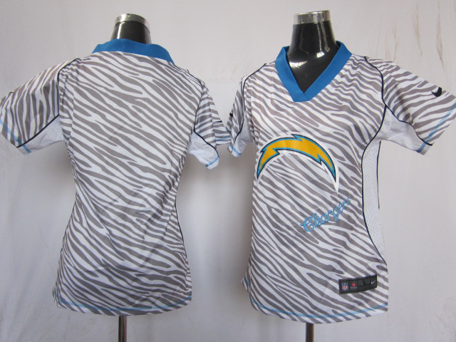 Nike Chargers Blank Women Zebra Jerseys