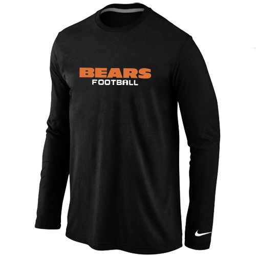 Nike Chicago Bears Authentic font Long Sleeve T-Shirt Black